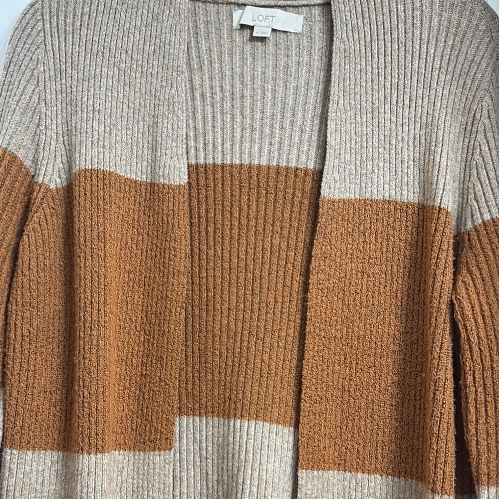Loft Women’s Colorblock Open Front Cardigan Sweater - Picture 2 of 5